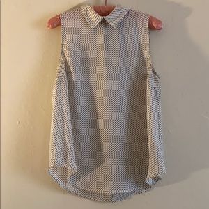 Who What Wear Polka Dot Sleeveless Blouse